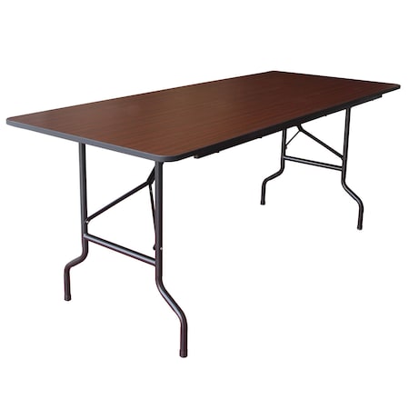Interion By Global Industrial Interion Folding Wood Table, 72inW x 30inL, Mahogany 695830MH